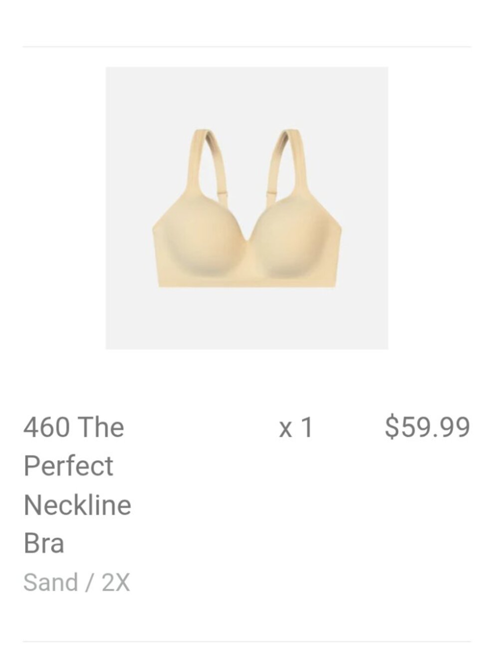 Underoutfit Perfect Neckline Bra 2XL Sand Beige Wireless Comfort Bra NWT - Picture 5 of 5